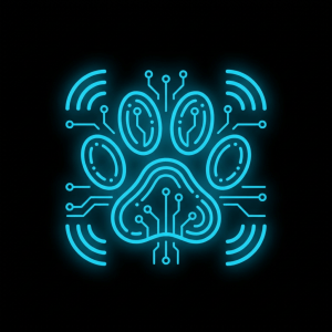 One-color paw digital tracker icon